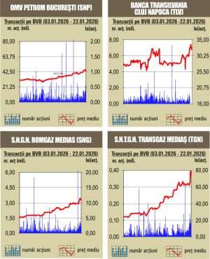 Indicii BVB cresc, în ton cu evoluţiile burselor vestice